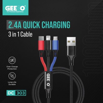 Geeoo DC303 Super Fast 3-in-1 charging cable